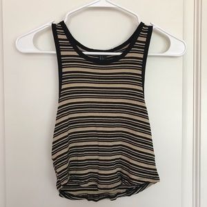 Forever 21 Black and Tan Striped Crop Top